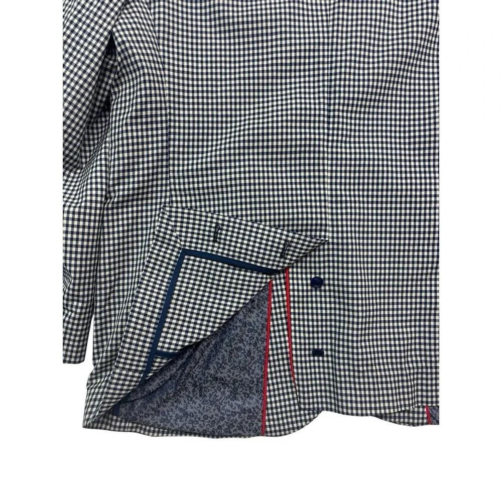 Robert Graham 44R Blue White Wool Cotton Blazer Jacket Unstructured Sport Coat